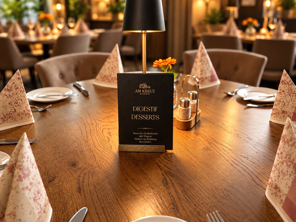 Reserviert-Tafel auf Holztisch